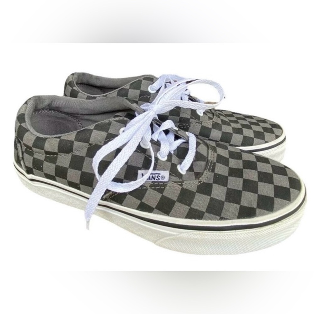 Vans Kids Black Gray Checkered Skateboard Off The Wall Sneakers Sz 3. …